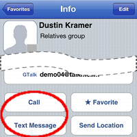Favorite contact details