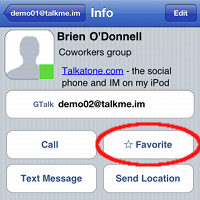 Add favorite contact