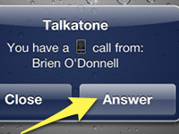 Tap answer button
