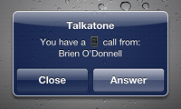 Incoming call popup iOS 4
