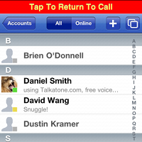 Tap to Return to Call