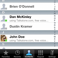 Contacts page